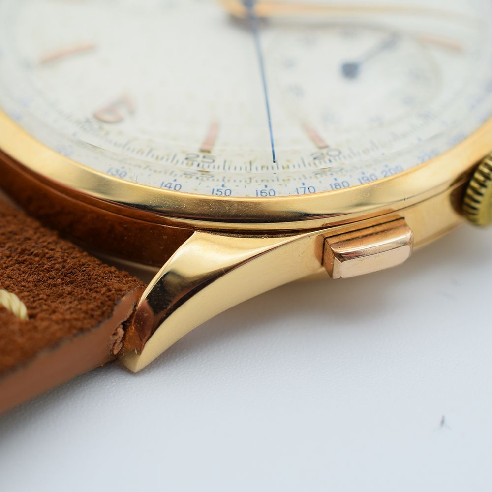 GENTLEMAN'S OVERSIZED ZENITH CHRONOGRAPH 156D, 18CT PINK GOLD, REF. 19518, CIRCA 1954, 37MM, - Image 9 of 11