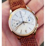 ZENITH JUMBO CHRONOGRAPH IN 18CT PINK GOLD CIRCA 1956. SERIAL 143831, REFERENCE 19518, ZENITH CAL.