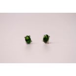 Pair of chrome diopside silver studs