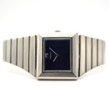 GENTLEMAN'S RARE VINTAGE SEIKO ASYMMETRICAL BLUE, CIRCA. 1975, REF. 11-4230, square glossy blue dial