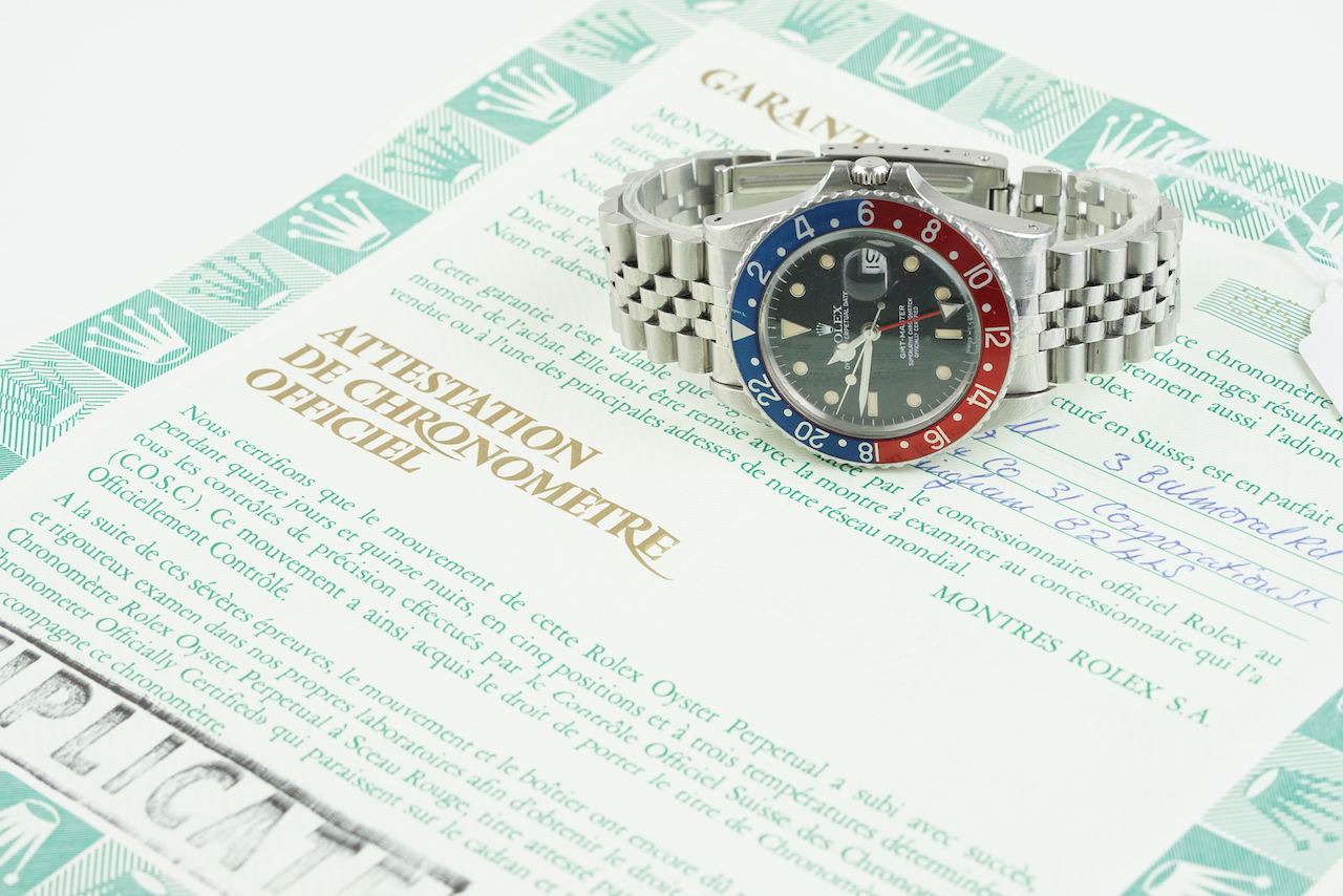 GENTLEMENS ROLEX OYSTER PERPETUAL DATE GMT MASTER PEPSI WRISTWATCH W/ BOOKLETS & GUARANTEE REF. - Image 2 of 5