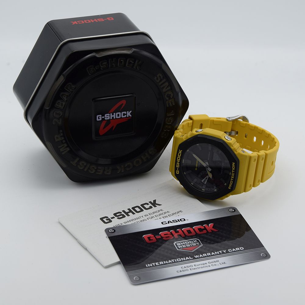 *TO BE SOLD WITHOUT RESERVE* GENTLEMAN'S CASIO "CASIOAK" G-SHOCK YELLOW, GA-2110SU-9AER, BOX AND