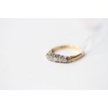 5 Stone Diamond Ring, 18ct yellow gold, size M, 2.84g.