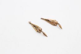 2 x Antique 10ct Gold ear drop articulated pendants 2.5 grams gross
