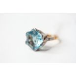 Zircon/Glass Ring, size M, 6.75g.