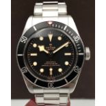 TUDOR BLACK BAY WRISTWATCH REF. 79230N FULL SET, circular black dial with dot hour markers, 41mm