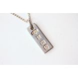 Silver Ingot Pendant & Chain,