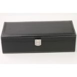 ASTON OF LONDON BLACK 5 PIECE WATCH BOX, 5 piece watch box, comes with 5 cushions, purple