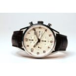 GENTLEMEN'S TAG HEUER CARRERA REFERENCE CV2A1AC W/BOX + PAPERS, cream dial, rose gold arabic