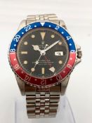 ROLEX GMT PEPSI BEZEL LONG E WRISTWATCH REF 1675, a very nice early long E from 1967, the case has