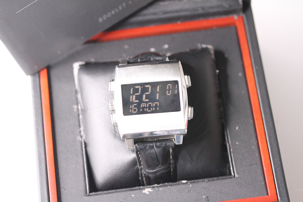 TAG HEUER SIXTY NINE REVERSIBLE WATCH WITH BOX AND BOOKLET REFERENCE CW9110, square black dial - Image 2 of 7