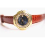 VINTAGE OMEGA AUTOMATIC GENEVE STINGRAY / COBRA REFERENCE 166.121, circular blue and gold two tone