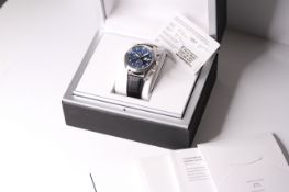 IWC SPITFIRE CHRONOGRAPH LAURES LIMITED EDITION WITH BOX AND PAPERS 2008, circular sunburst blue