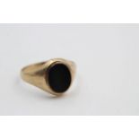 vintage 9ct gold black onyx signet ring 2.1 grams gross