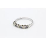 9ct white gold diamond and sapphire half eternity ring 2 grams gross