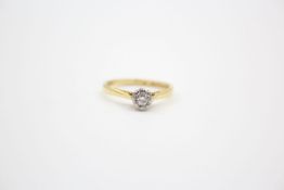 18ct gold vintage diamond solitaire ring by HARRIET SAMUEL 1970 BIRMINGHAM - as seen 2.5 grams