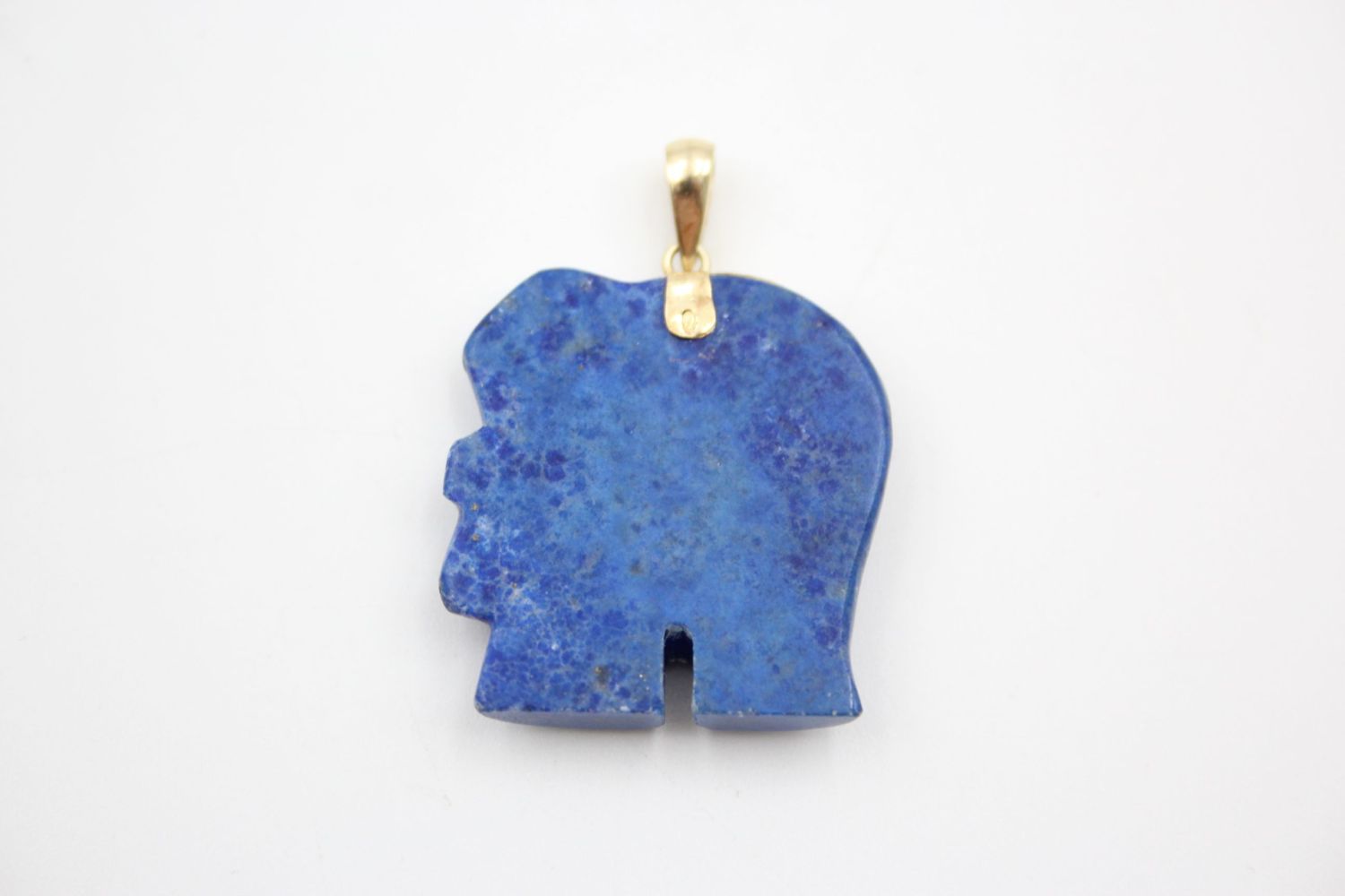 2 x 9ct gold oriental elephant gemstone pendants inc. lapis, onyx 11 grams gross - Image 7 of 8