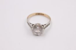 antique 9ct gold synthetic spinel solitaire ring 2.8 grams gross