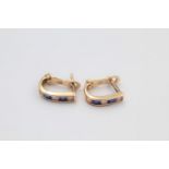 14ct gemstone hoop earrings 1.6 grams gross