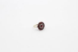 antique 8ct gold bohemian garnet & marcasite dress ring 3.3 grams gross