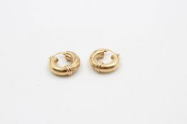 9ct gold fancy hoop earrings 3.5 grams gross