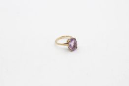 vintage 9ct gold amethyst cocktail ring 4 grams gross