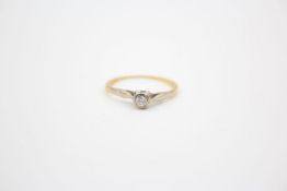 9ct gold vintage diamond solitaire ring by C.P.S. 1.8 grams gross