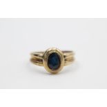 9ct gold sapphire stylized ring 3.3 grams gross