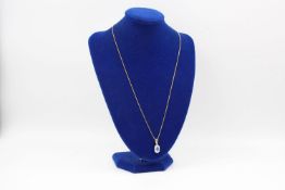 10ct sapphire pendant necklace 4.5 grams gross