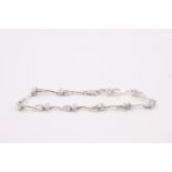 9ct white gold white gemstone set bracelet 5.5 grams gross, length approximately 18cm