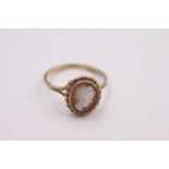 vintage 9ct gold carved shell cameo ring 1.8 grams gross