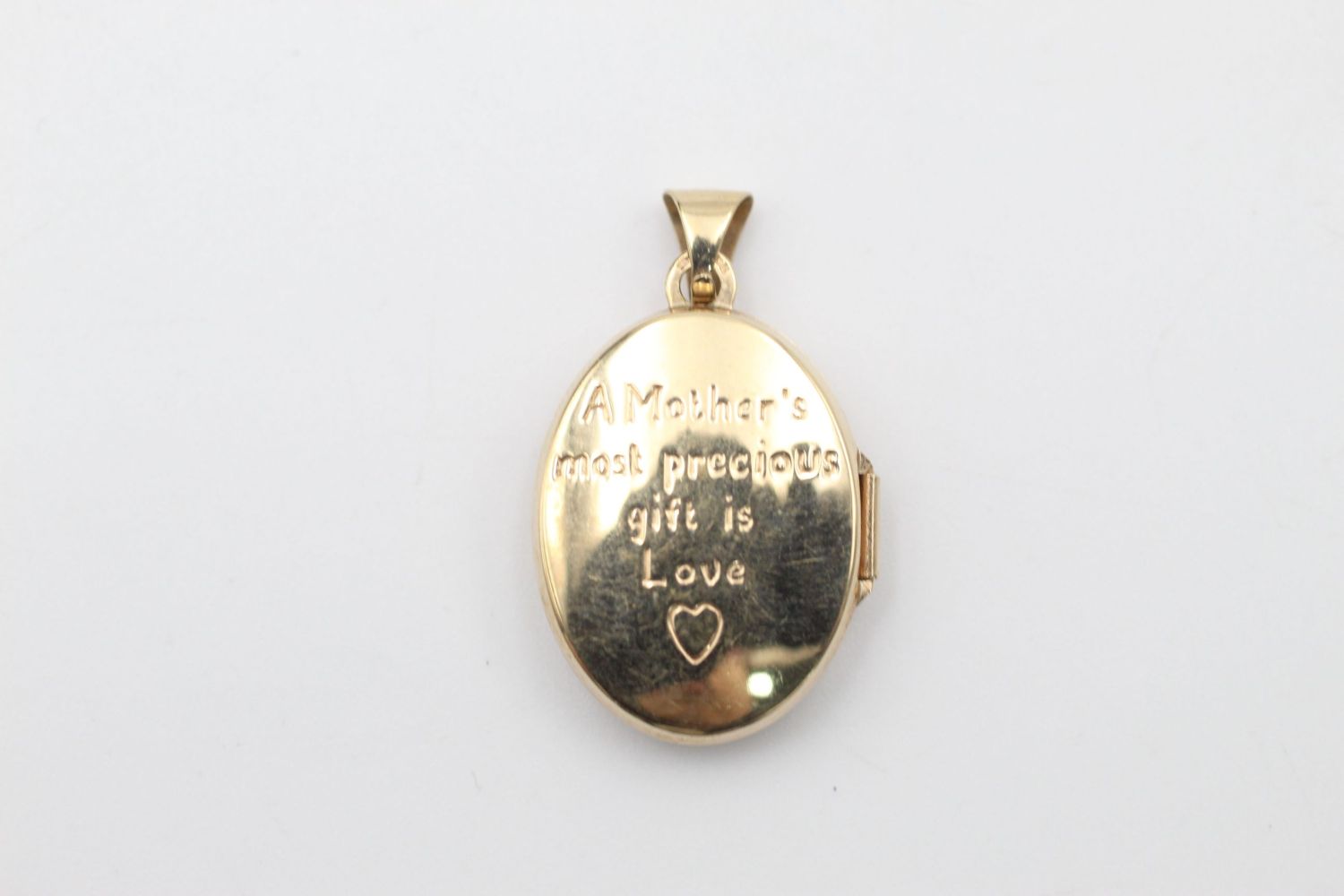 2 x 9ct Gold locket pendants inc. gemstone, mum 3.2 grams gross - Image 7 of 7