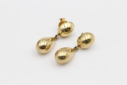 vintage 9ct gold drop earrings 1.9 grams gross