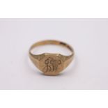 9ct gold vintage signet ring 2.9 grams gross