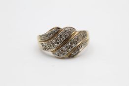 vintage 9ct gold diamond set dress ring 5 grams gross