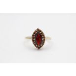 9ct gold vintage garnet dress ring 2.9 grams gross