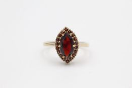 9ct gold vintage garnet dress ring 2.9 grams gross