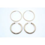 2 x 9ct gold hoop earrings 3.5 grams gross