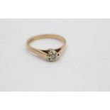 9ct gold diamond solitaire ring 2.3g 2.3 grams gross