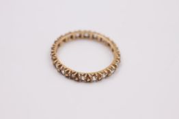 9ct Gold gemstone eternity ring 1.4 grams gross