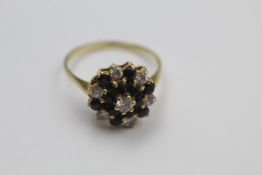 18ct Gold gemstone cluster ring 3.1 grams gross