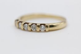 9ct Gold diamond five stone ring 1.9 grams gross