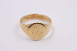 9ct gold vintage oval signet ring 5.1 grams gross