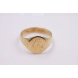 9ct gold vintage oval signet ring 5.1 grams gross