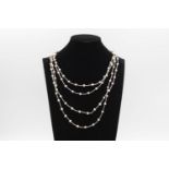 18ct clasp mesh chain opera length pearl necklace 30 grams gross