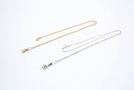 2 x 9ct Gold gemstone pendant necklaces 2.7 grams gross