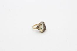 9ct gold Antique citrine dress ring with carved gallery and shoulders 7.5 grams gross