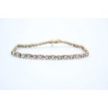 9ct Gold diamond detail tennis bracelet 5.9 grams gross