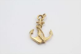 14ct Gold anchor pendant 2 grams gross