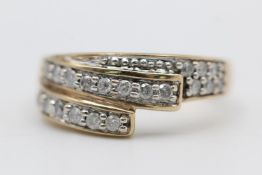 9ct gold diamond dress ring 6.3 grams gross